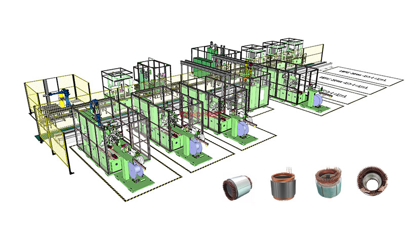 扁线电机组装线